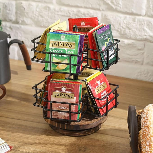 MyGift 8 Compartment Tea Bag Organizer Carousel, Coffee Station Storage Caddy - Image 2