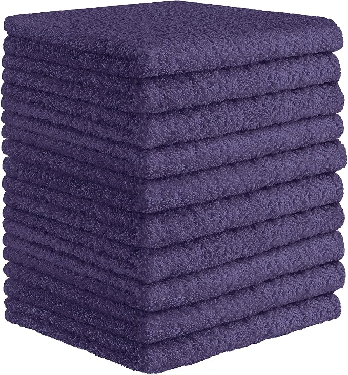 DecorRack 10 Pack 100% Cotton Wash Cloth, Luxurious Soft, 12 x 12 inch Ultra by DecorRack