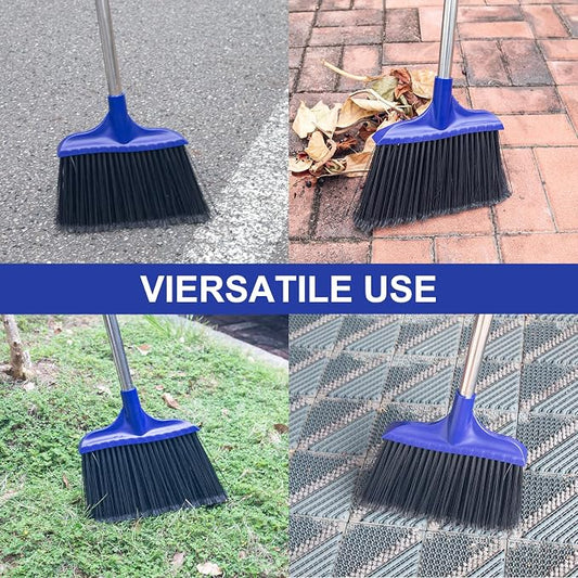 Kefanta 2 Pack Heavy Duty Broom Indoor/Outdoor Commercial Brooms Angle Broom 53 - Image 2