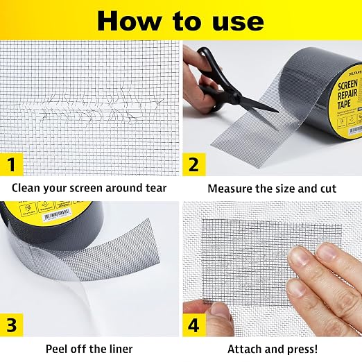 Grey Window Screen Repair Tape, 2 in X 15 FT, Screen Repair Kit - Image 7