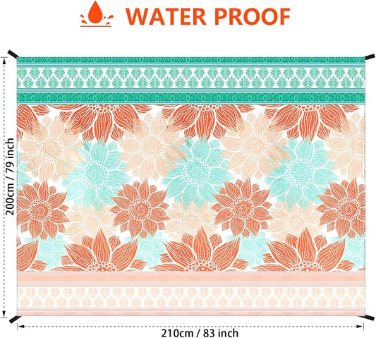 HIHOHO Beach Blanket Waterproof Sandproof Extra Large Beach Mat 79" X - Image 2