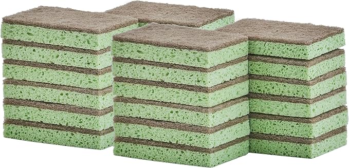 Superio Non-Scratch Cellulose Sponge Scrub Heavy Duty Kitchen Sponges Scrubbers by Superio