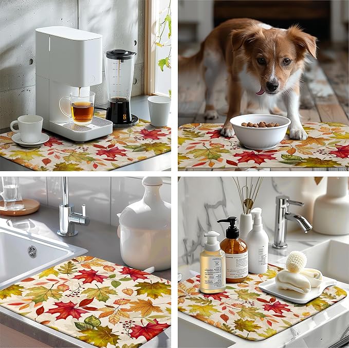 Fall Maple Leaves Dish Drying Mat - Image 7