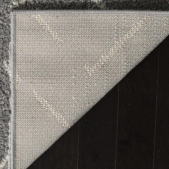 SAFAVIEH Area Rug 11x15 - Arizona Shag Collection - Large - Grey & Ivory, Moroccan Design, Non-Shedding & Easy to Clean, Ideal for Living Room, Bedroom, Dining Space (ASG743D)