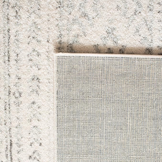 SAFAVIEH Tulum Collection Area Rug - 10' Square, Ivory & Grey, Moroccan Boho Tribal Design, Non-Shedding & Easy to Clean, Ideal for Living Room, Bedroom, Dining Space (TUL272A)