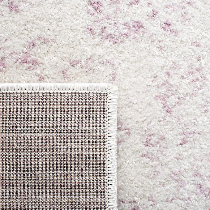SAFAVIEH Adirondack Collection Runner Rug - 2'6" x 12', Ivory & Lavender, Distressed Vintage Floral Design, Non-Shedding & Easy to Clean, Ideal for Hallway, Foyer, Entryway, Bedroom (ADR109U)