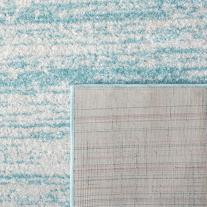 SAFAVIEH Adirondack Collection Accent Rug - 4'5" x 6'5", Aqua & Ivory, Modern Ombre Design, Non Shedding & Easy to Clean, Ideal for Living Room, Bedroom, Office, Dining Space (ADR113J)