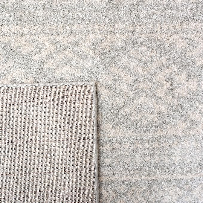 SAFAVIEH Tulum Collection Accent Rug - 2' x 5', Light Grey & Ivory, Moroccan Boho Tribal Design, Non-Shedding & Easy to Clean, Ideal for Front Door, Kitchen, Entryway, Foyer (TUL272F)