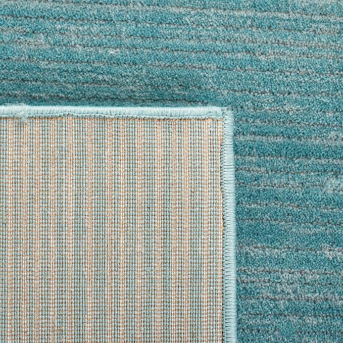 SAFAVIEH Vision Collection Area Rug - 6'7" Square, Aqua, Modern Ombre Design, Non-Shedding & Easy to Clean, Ideal for Living Room, Bedroom, Dining Space (VSN606B)
