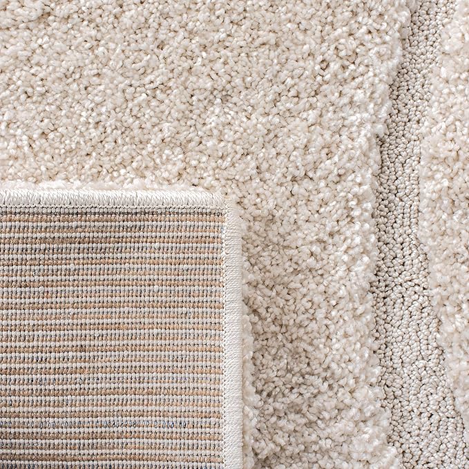 SAFAVIEH Florida Shag Collection Area Rug - 8'6" x 12', Creme & Creme, Non-Shedding & Easy Care, 1.2-inch Thick Ideal for High Traffic Areas in Living Room, Bedroom (SG471-1111)