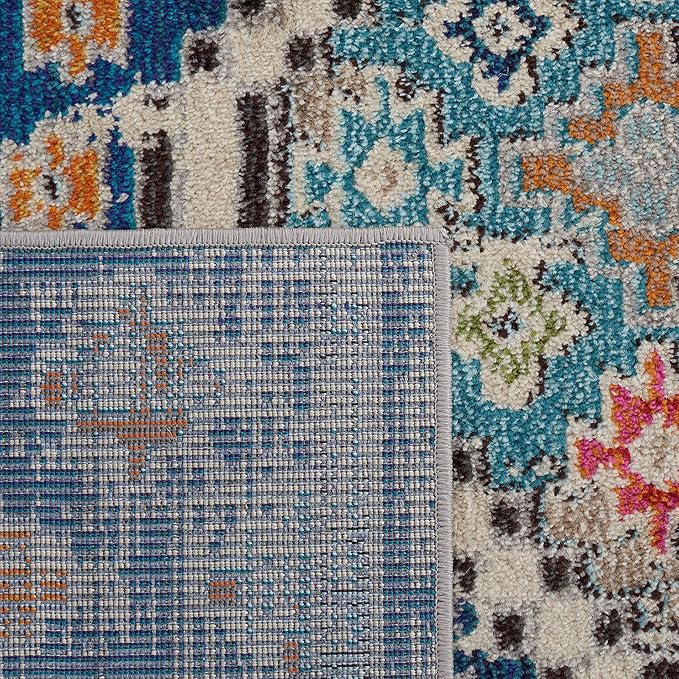 SAFAVIEH Madison Collection Accent Rug - 3' x 5', Navy & Beige, Boho Diamond Distressed Design, Non-Shedding & Easy Care, Ideal for High Traffic Areas in Entryway, Living Room, Bedroom (MAD418M)