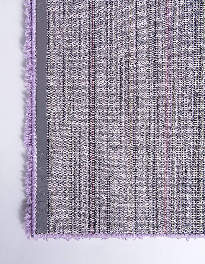 Unique Loom Solid Shag Collection Area Rug (10' x 13' Rectangle, Lilac)