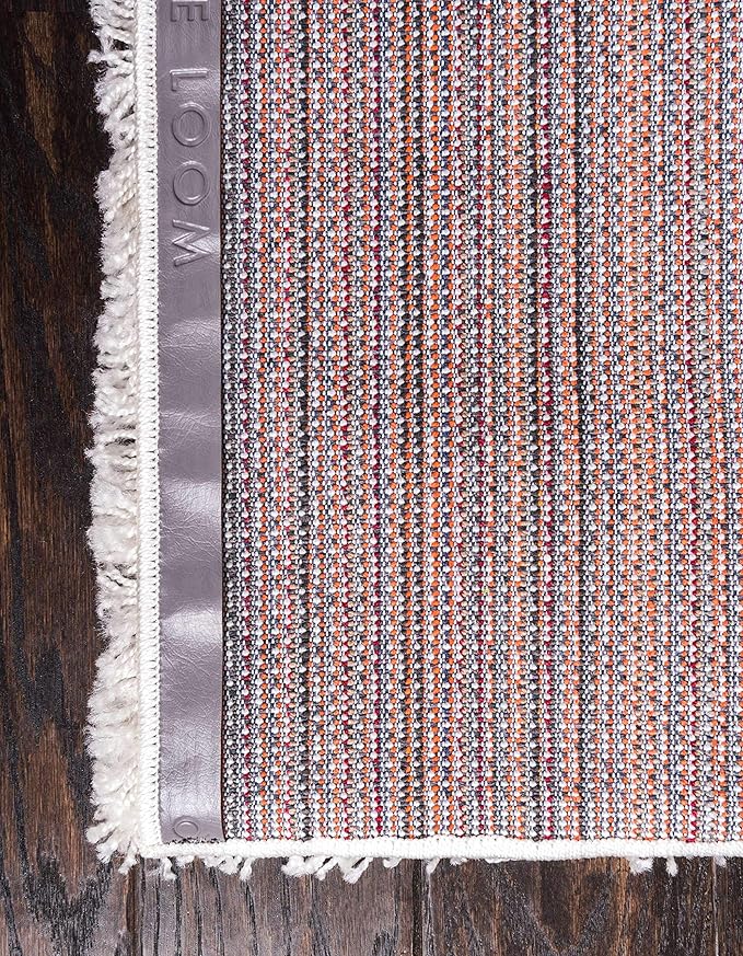 Unique Loom Solid Shag Collection Area Rug (8' x 10' Rectangle, Snow White)
