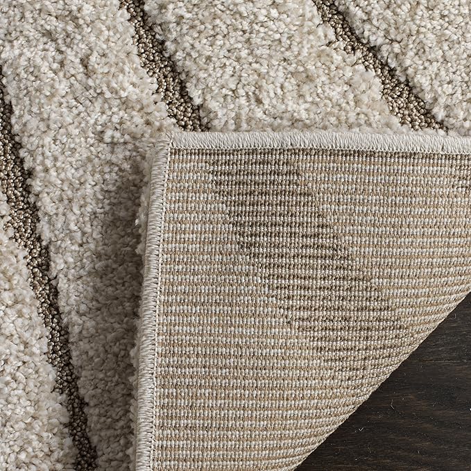 SAFAVIEH Florida Shag Collection Runner Rug - 2'3" x 19', Cream & Beige, Non-Shedding & Easy Care, 1.2-inch Thick Ideal for High Traffic Areas in Living Room, Bedroom (SG471-1113)