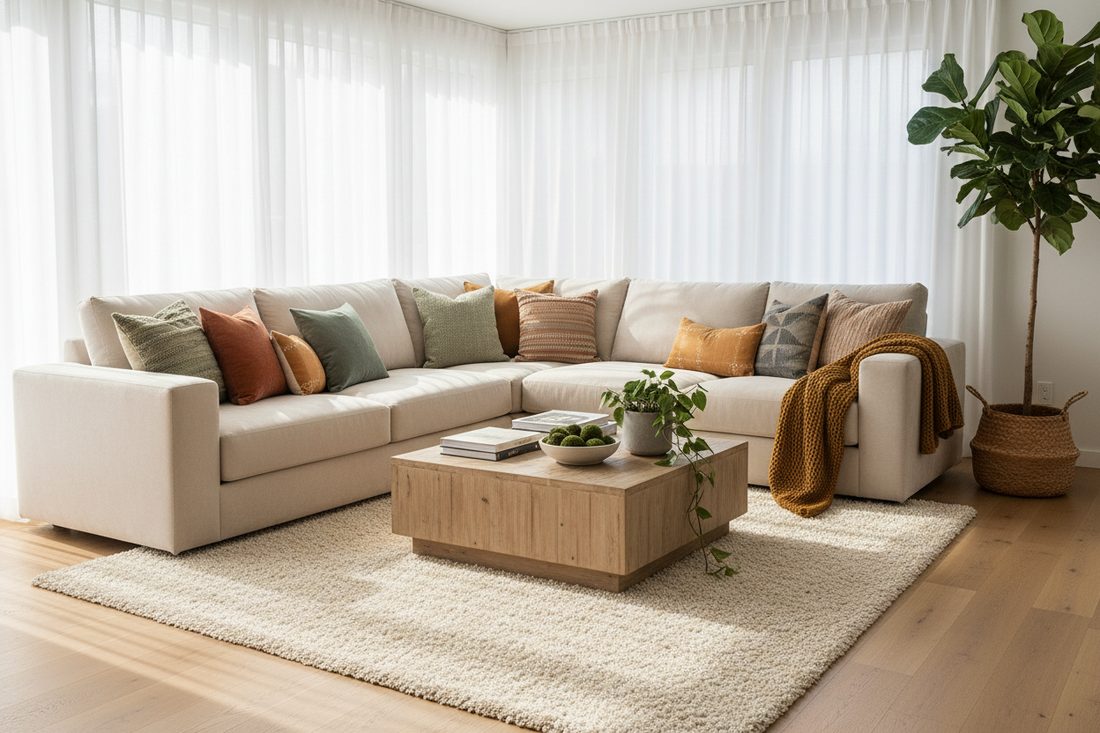 Cozy Corners That Sell: Styling Living Room Furniture, Decorative Pillows, and Rugs for a Warm Modern Home