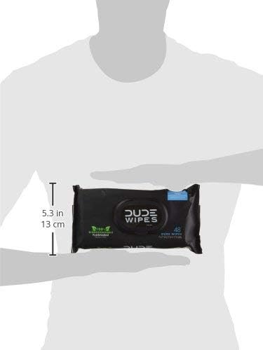 DUDE Wipes, 2 Pack | Flushable | Unscented | Extra-Large | Vitamin-E & Aloe - Image 9