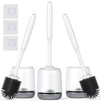 Lefree 3 Pack Silicone Toilet Brush, Rubber Toilet Bowl Brush and Holder Set by Lefree