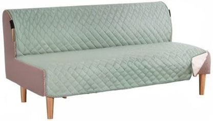 H.VERSAILTEX Reversible Futon Cover Water Repellent Armless Sofa Slipcover Washable Furniture Protector with Adjustable Elastic Strap Anti-Slip Futon Bed Cover for Dogs 70" Width(Desert Sage/Beige)