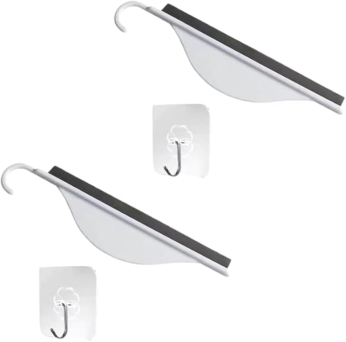 Mini Squeegee Set with Hooks, 2 Pack Silicone Water Wiper by MIXNEX