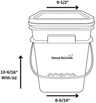 House Naturals 4 Gallon Square Food Grade Bucket Pail - Image 4