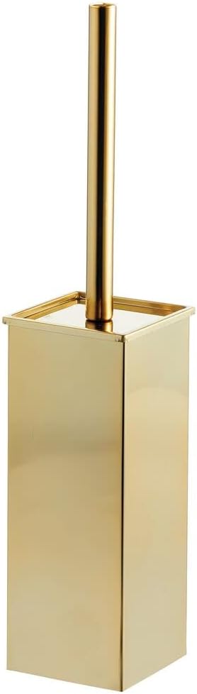 mDesign Steel Square Modern Toilet Bowl Brush and Holder by mDesign