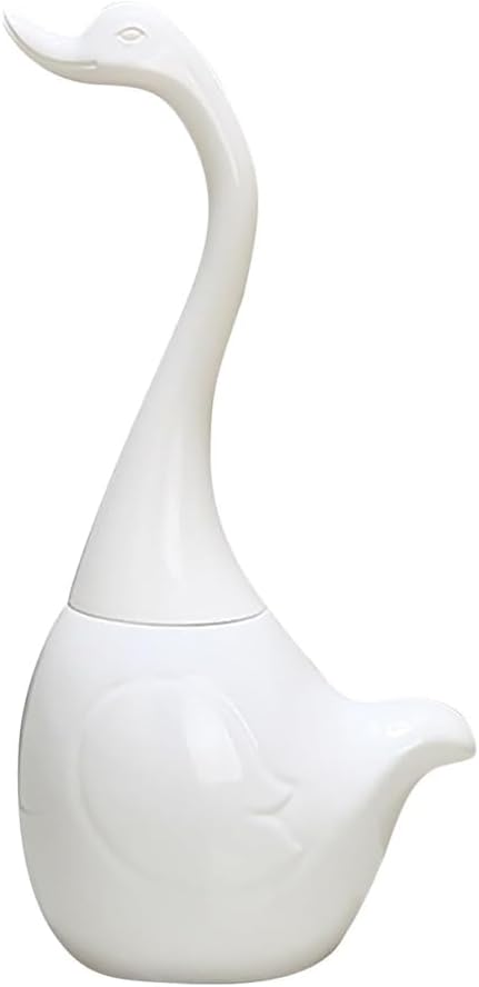 Swan Toilet Brush and Ceramic Holder Set, Cute Bathroom Decor, Non-Scratch by Unknown