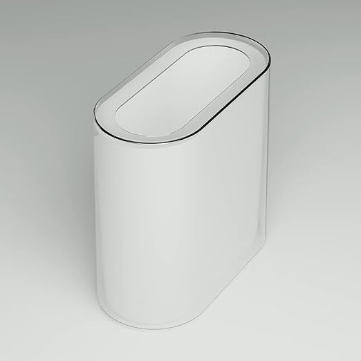 IEEK Small Waste Basket Slim Trash Can 3.2 Gallon/12L Clear and White Garbage by IEEK