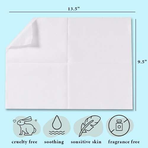 Disposable Dry Wipes, 50 Pack – Ultra Soft Non-Moistened Cleansing Cloths - Image 3