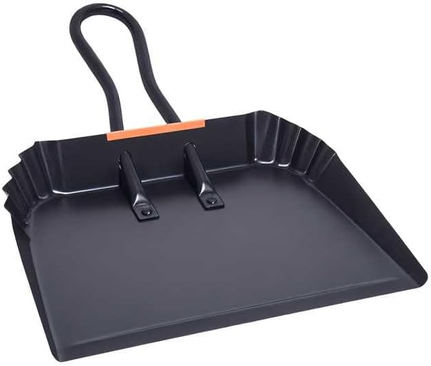 Heavy-Duty Black Metal Dustpan, Dust Pan by Unknown