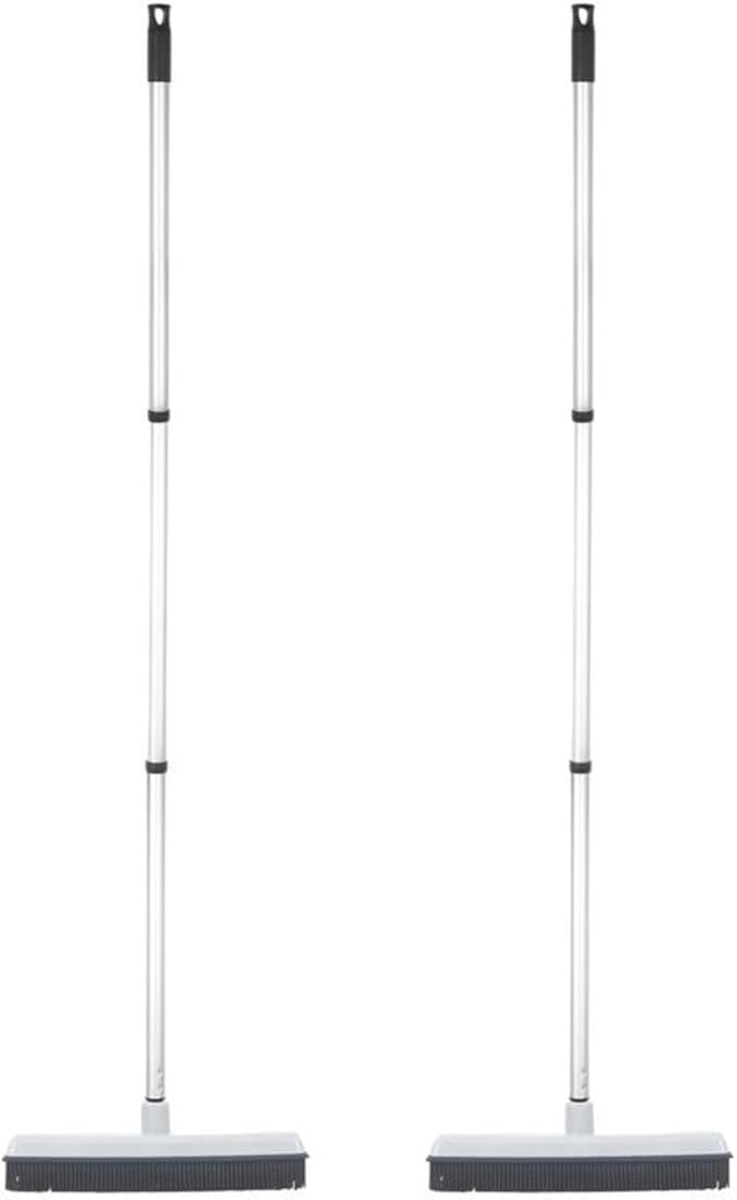 Rubber Bristle Floor Broom, Salon Squeegee & Rug Rake by Superio