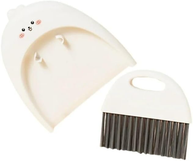 1 Set White Cute Broom and Dustpan Set, Mini Dustpan and Brush Cleaner Set by Unknown