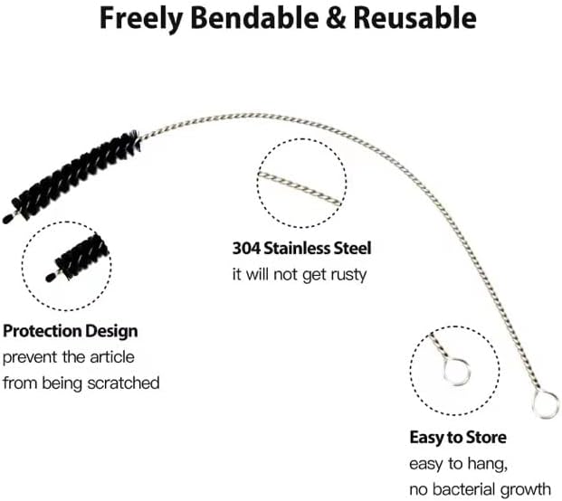 Flexible Drain Brush Straw Cleaner Set, Nylon Cleaner Double Ended Elastic Hose - Image 6
