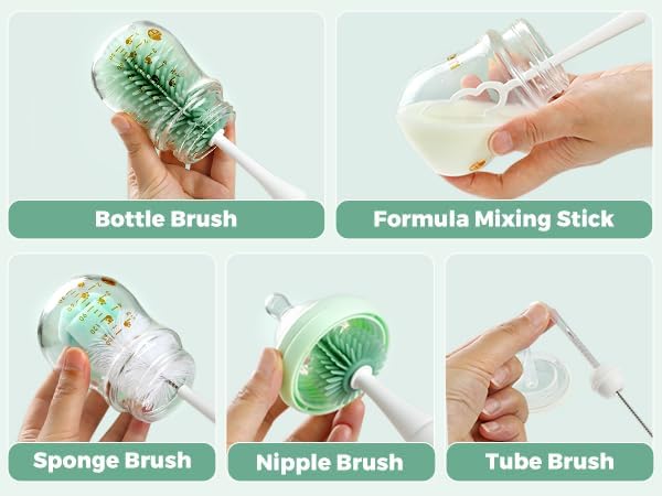 Momcozy 7 in 1 Electric Bottle Brush Kit, Portable Cleaning Set - Image 5