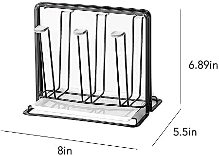 Metal Cup Drying Rack with 6 Hooks, Bottle Drying Rack with Drain Tray - Image 5
