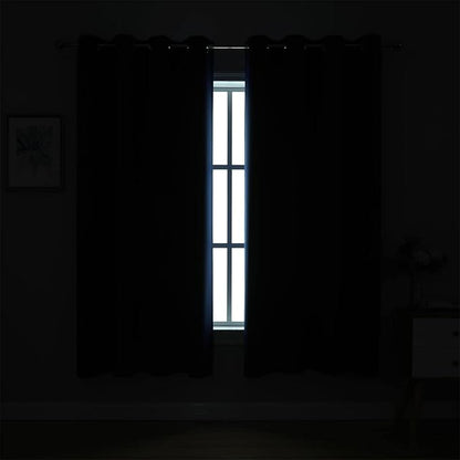 MIUCO 2 Panels Room Darkening Thermal Insulated Grommet Window Blackout Curtains for Bedroom 63 Inches Long Navy Blue