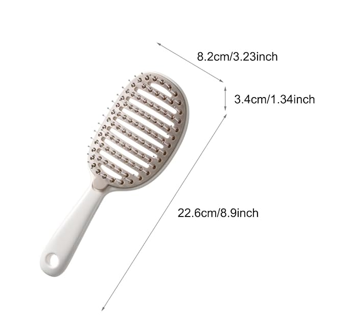 Self Cleaning Hair Brush, Easy Clean Detangling Brush, Curved Vented Detangler - Image 6