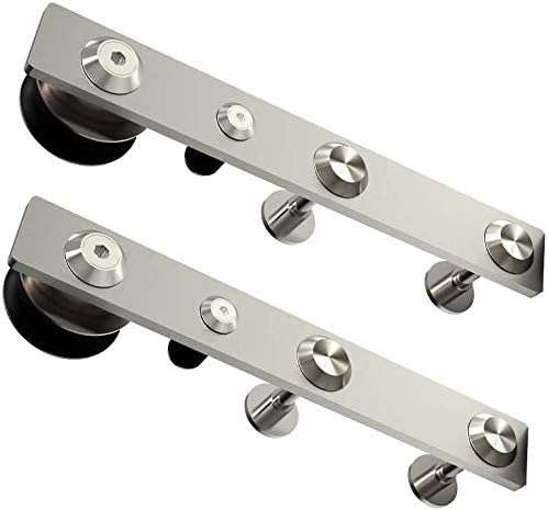 CCJH 5.2FT Stainless Sliding Barn Door Hardware Kit Heavy Duty - Image 3