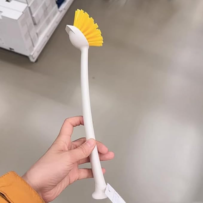 2 Pcs Scrub Brush with Handle 11'' Dish Scrubber Brush Kitchen Sink Brush Long - Image 5