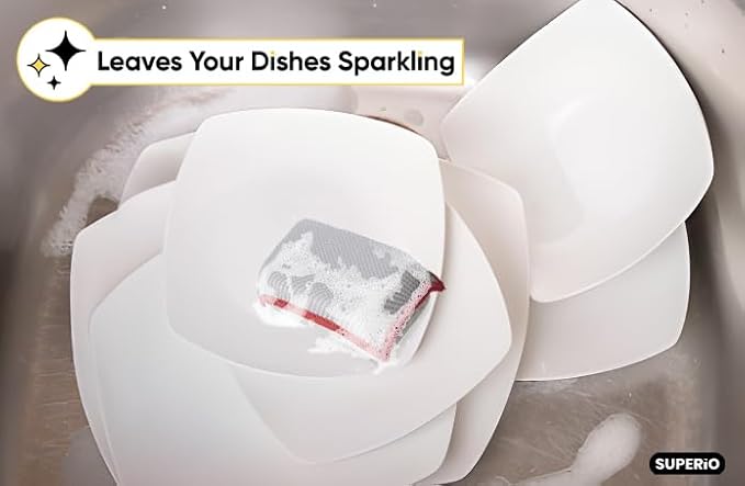Microfiber Dish Sponge – Non-Scratch Kitchen Scrubber, Heavy-Duty Household - Image 7