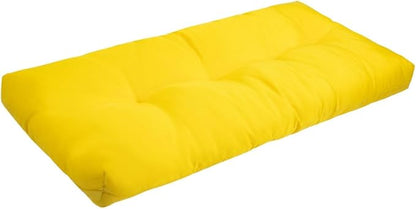 FUNHOME Outdoor Bench Cushion 48 x18 inch with Non-Slip Grips,Water Resistant Porch Swing Cushion,Bench Pillow Pads,Tufted Cushions for Patio Garden Furniture,48" Seat Cushions(Yellow)