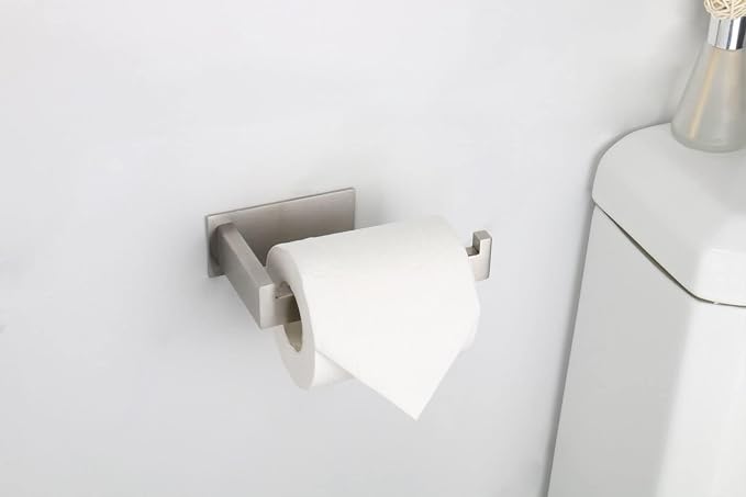 Toilet Paper Holder, Self Adhesive Tissue Holder Stainless Steel Rustproof - Image 7