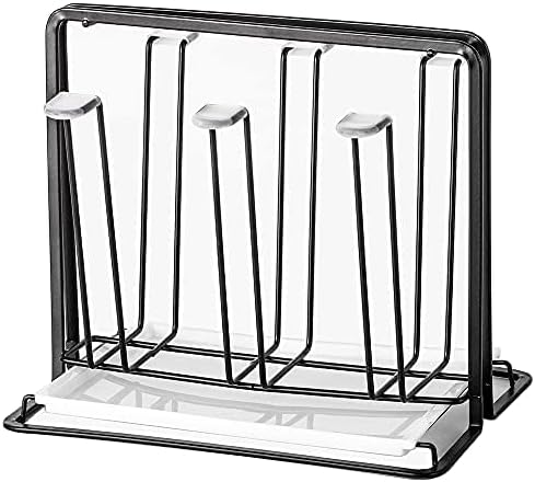 Metal Cup Drying Rack with 6 Hooks, Bottle Drying Rack with Drain Tray - Image 2