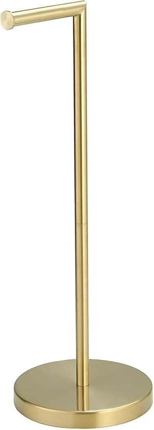 BWE Brushed Gold Toilet Paper Holder Stand, SUS304 Stainless Steel Modern Free by BWE