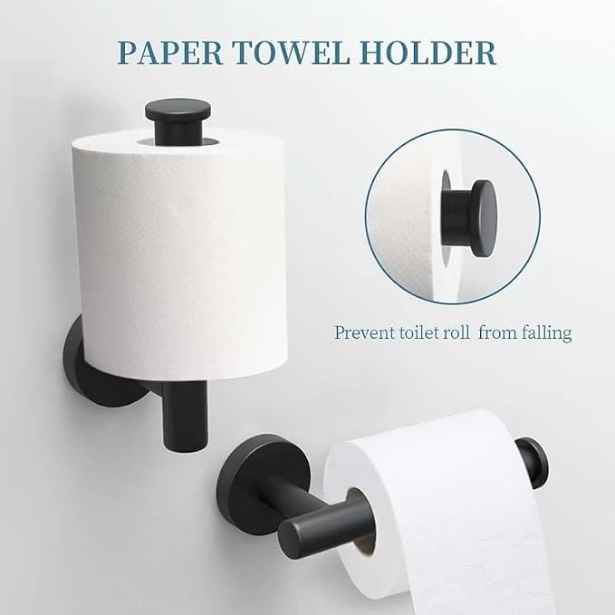Towel Ring Set 3 Pieces Bathroom Kit Accessories Restroom Towel Holder Toilet - Image 4