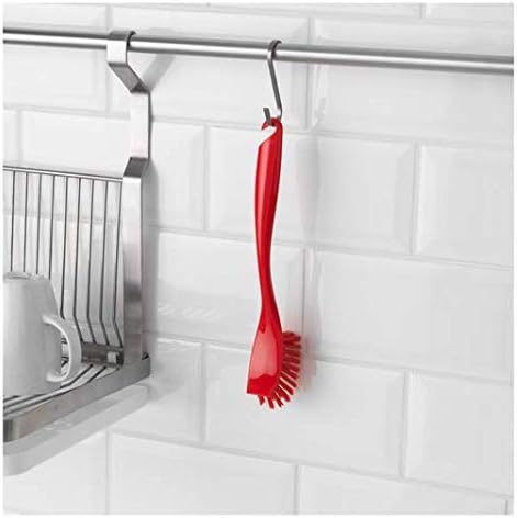 Dishwashing Brush with Hangable Long Handle, Built-in Scraper, Scrub Brush - Image 5