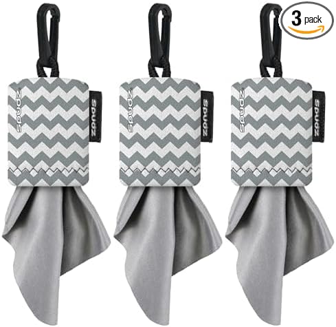 SPUDZ Classic Microfiber Lens Cleaner – Clip-On Pouch, Washable – by ALPINEINNOVATIONS