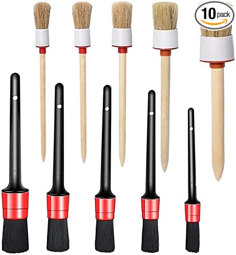 10PCS DUALSHINE Car Auto Detailing Brush Set, Auto Detailing Brushes Cleaner by Dualshine