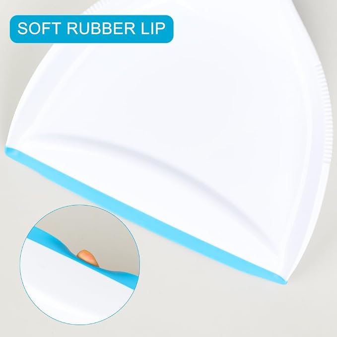 Pet Rubber Brush with Mini Dustpan, Dog Cat Hair Removal Brush with Squeegee - Image 3