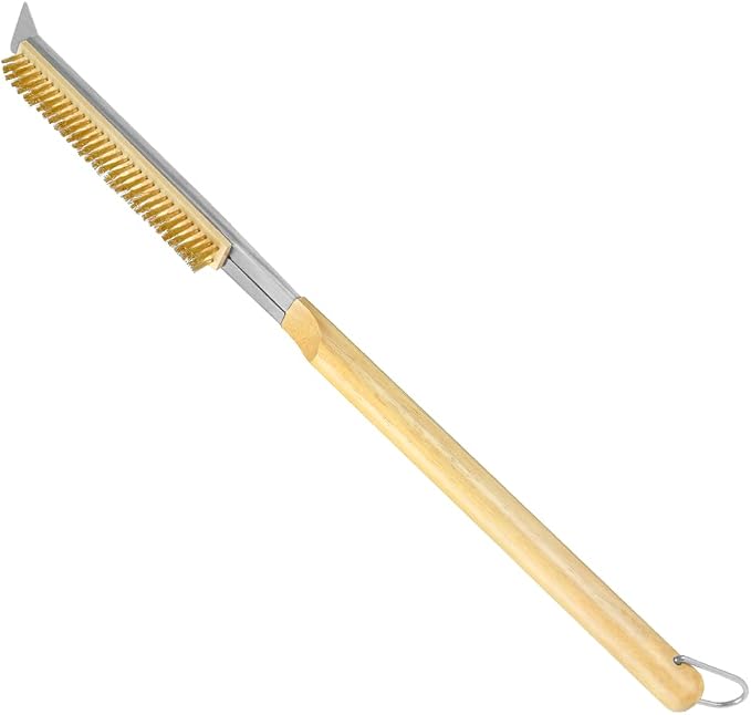 Pizza Oven Brush, BBQ Grill Cleaning Brush Non Scratch Heat Proof Brass Bristles by Aolso