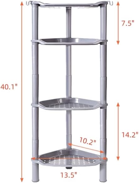 4 Tier Shower Caddy Corner, Plastic Shower Shelf Organizer - Image 3
